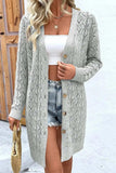 Openwork Button Down Long Sleeve Cardigan - Trendsi - Flyclothing LLC