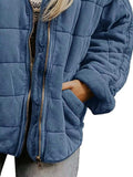 Full Size Zip Up Quilted Bomber Jacket Plus Size - Trendsi - Flyclothing LLC