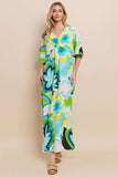 ODDI Floral Printed Slit Maxi Dress - Trendsi - Flyclothing LLC