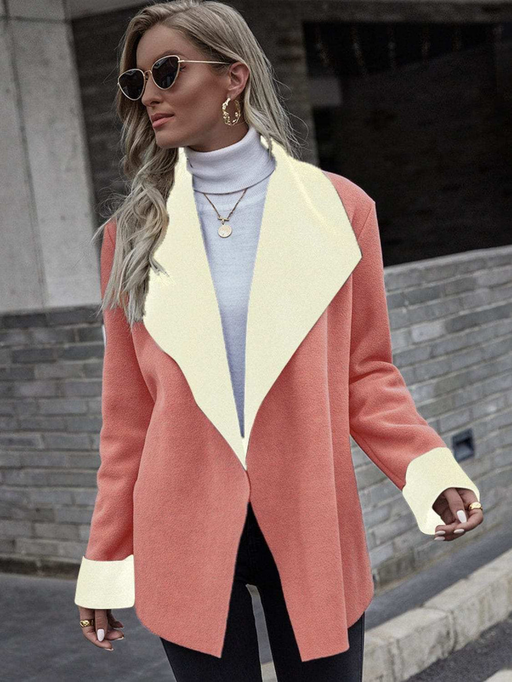 Open Front Long Sleeve Jacket - Trendsi - Flyclothing LLC