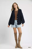 Umgee Cable Knit Pearl Button Cardigan - Trendsi - Flyclothing LLC