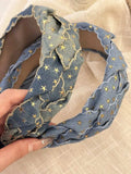 Star Braided Wide Denim Headband - Trendsi - Flyclothing LLC