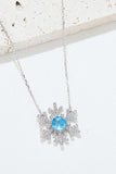 925 Sterling Silver Topaz Snowflake Shape Necklace - Trendsi - Flyclothing LLC