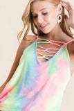 BiBi Tie Dye Terry Caged Neck Knit Camisole - Trendsi - Flyclothing LLC