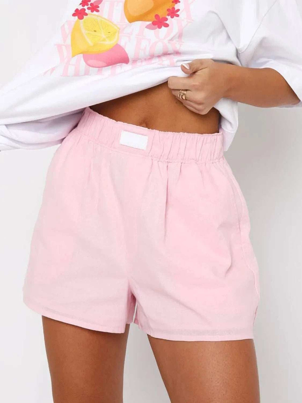 Elastic Waist Shorts - Trendsi - Flyclothing LLC