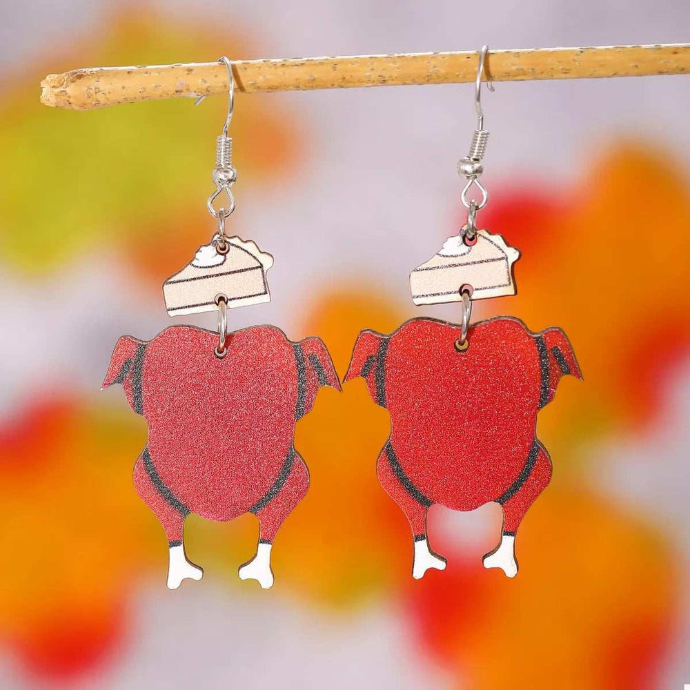 Thanksgiving Turkey Dangle Earrings - Trendsi - Flyclothing LLC