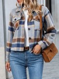 Plaid Button-Up Jacket - Trendsi - Flyclothing LLC
