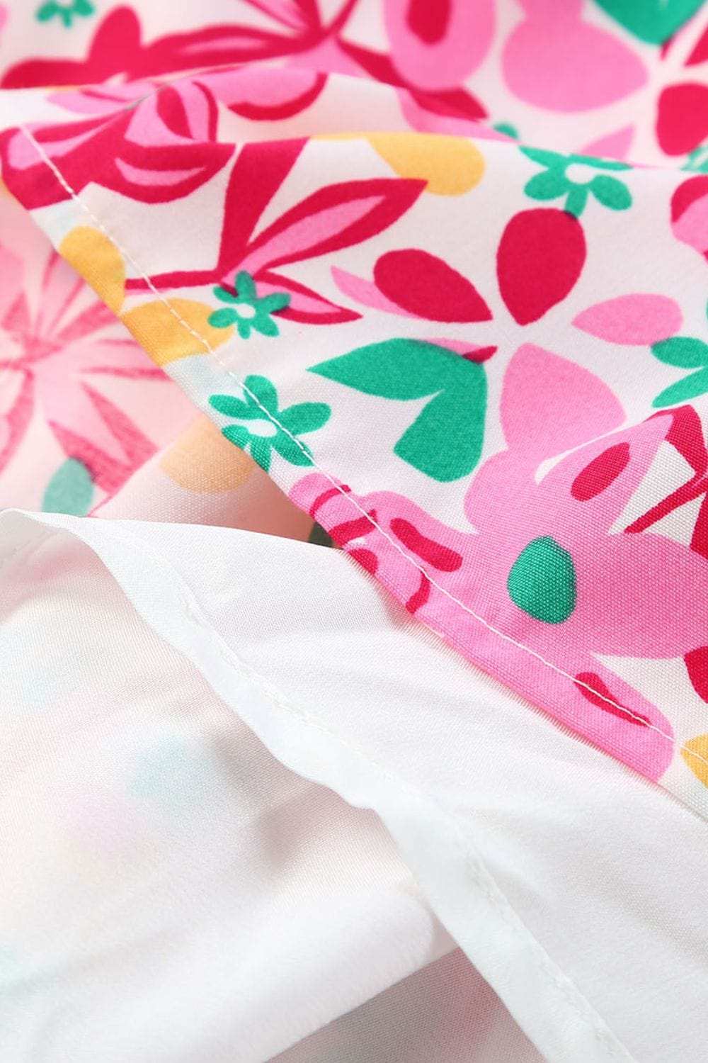 Smocked Floral V-Neck Ruffled Cap Sleeve Dress - Trendsi - Flyclothing LLC