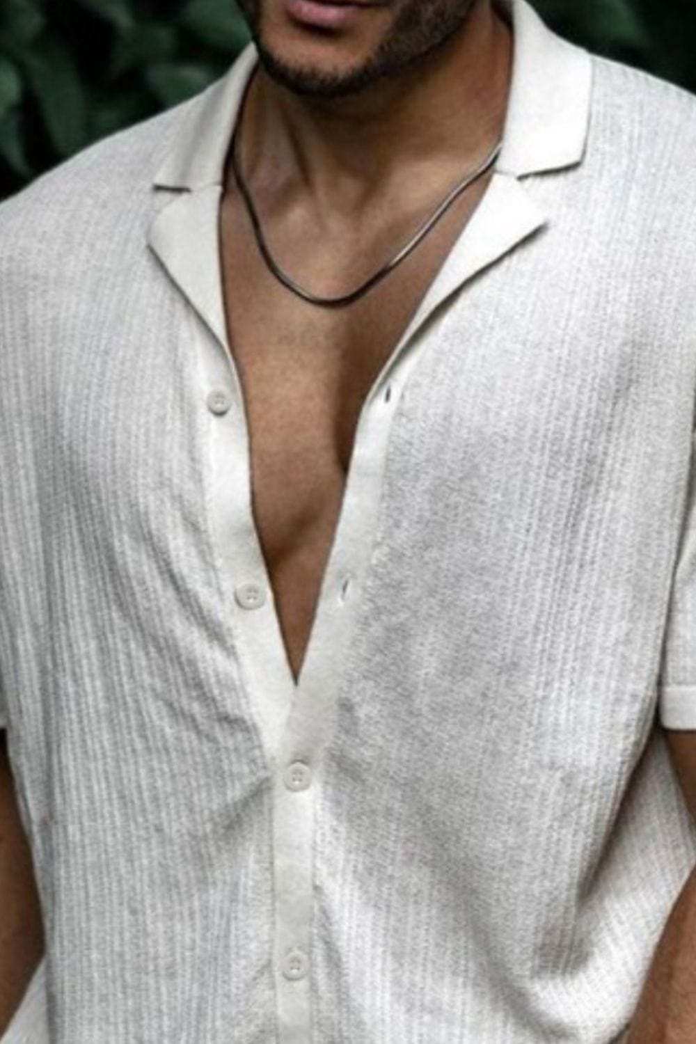 Men's Plus Size Button Up Short Sleeve Shirt - Trendsi - Flyclothing LLC