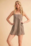 Aemi+Co Plaid Square Neck Romper - Trendsi - Flyclothing LLC