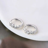 925 Sterling Silver Moissanite Huggie Earrings - Trendsi - Flyclothing LLC