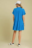 Umgee Full Size Raw Hem Folded Sleeve Tiered Dress Plus Size - Trendsi - Flyclothing LLC