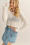 HYFVE Crochet Round Neck Cropped Knit Cover Up - Trendsi - Flyclothing LLC