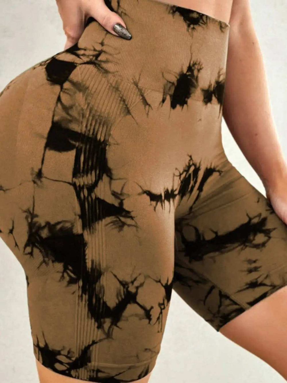 Tie-Dye High Waist Active Shorts - Trendsi - Flyclothing LLC