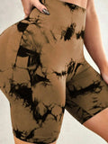 Tie-Dye High Waist Active Shorts - Trendsi - Flyclothing LLC