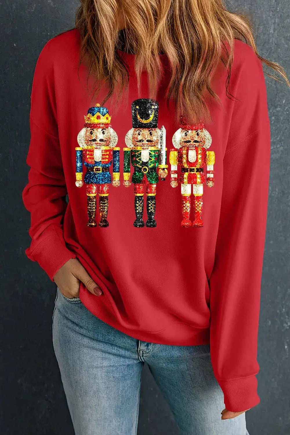 Nutcracker Round Neck Long Sleeve Sweatshirt - Trendsi - Flyclothing LLC