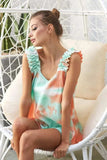 BiBi Tie Dye Printed Textured Woven with Ruffled - Trendsi - Flyclothing LLC