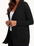 Open Front Long Sleeve Sweater Cardigan - Trendsi - Flyclothing LLC
