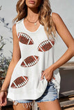 Sequin Football Round Neck Tank - Trendsi - Flyclothing LLC