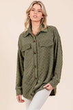 BOMBOM Checkered Button Down Dropped Shoulder Shacket - Trendsi - Flyclothing LLC