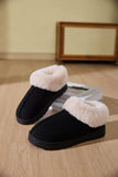 Faux Fur Round Toe Platform Slippers - Trendsi - Flyclothing LLC