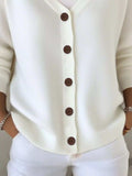 Full Size Button-Front V-Neck Cardigan Plus Size - Trendsi - Flyclothing LLC