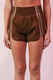 VERY J Striped Trim Detail Activewear Shorts - Trendsi - Flyclothing LLC