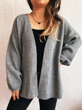 Open Front Long Sleeve Cardigan - Trendsi - Flyclothing LLC