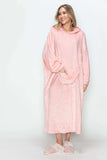 Double Take Full Size Pocketed Hooded Midi Lounge Dress - Trendsi - Flyclothing LLC