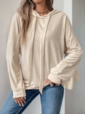 Perfee Drawstring Ruffled Long Sleeve Hoodie - Trendsi - Flyclothing LLC