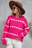 Angel Wings Heart Round Neck Long Sleeve Sweater - Trendsi - Flyclothing LLC