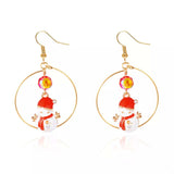 18K Gold-Plated Christmas Snowman Earrings - Trendsi - Flyclothing LLC