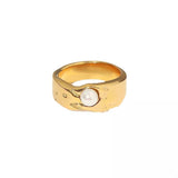 18K Gold-Plated Pearl Ring - Trendsi - Flyclothing LLC