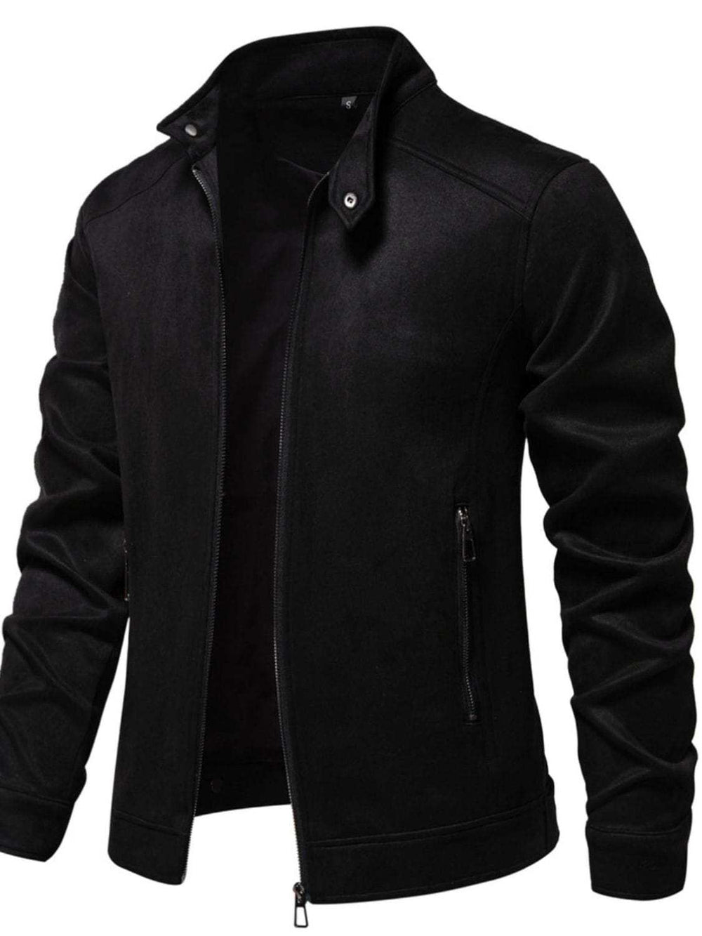 Men's Zip Up Long Sleeve Biker Jacket - Trendsi - Flyclothing LLC