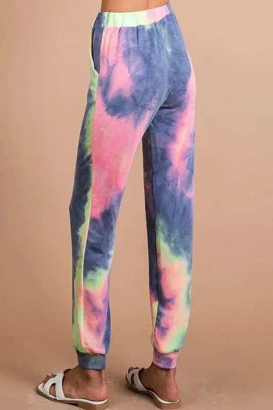 BiBi Tie Dye French Terry Casual Pants - Trendsi - Flyclothing LLC