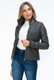 YMI Faux Layered Double-Zipper Jacket with Fuzzy Hood - Trendsi - Flyclothing LLC
