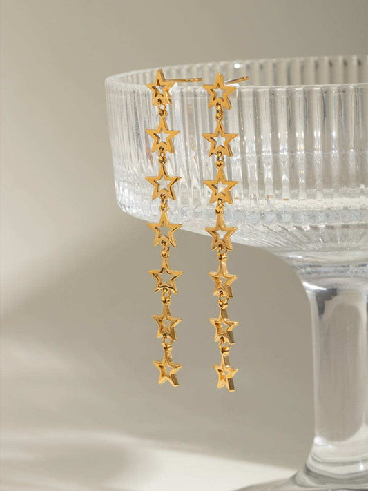 Stainless Steel Cutout Star Earrings - Trendsi - Flyclothing LLC