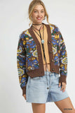 Umgee Floral Knit Button-Up Cardigan - Trendsi - Flyclothing LLC