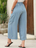 Contrast Striped Wide leg Pants - Trendsi - Flyclothing LLC