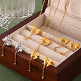 Titanium Steel Gold-Plated Bow Pendant Necklace - Trendsi - Flyclothing LLC