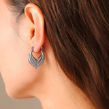 Titanium Steel Leaf Shape Earrings - Trendsi - Flyclothing LLC