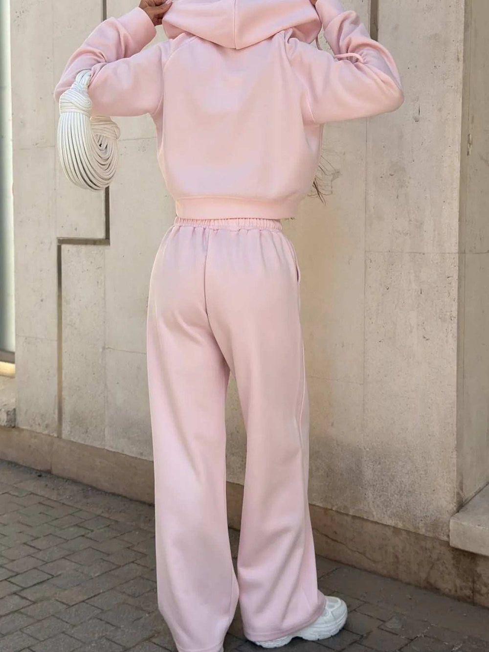 Zip Up Drawstring Hoodie and Pants Set - Trendsi - Flyclothing LLC