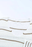 Striped V-Neck Drop Shoulder Sweater - Trendsi - Flyclothing LLC