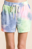 BiBi Tie Dye Casual Shorts with Twill Tape Drawstring - Trendsi - Flyclothing LLC