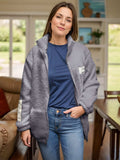 Full Size Turtleneck Zip Up Long Sleeve Sherpa Jacket - Trendsi - Flyclothing LLC