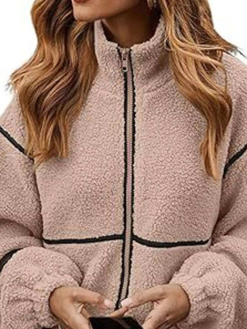 Cozy Sherpa Fleece Zip-Up Jacket - Trendsi - Flyclothing LLC