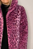 Full Size Leopard Furry Collared Neck Long Sleeve Coat - Trendsi - Flyclothing LLC