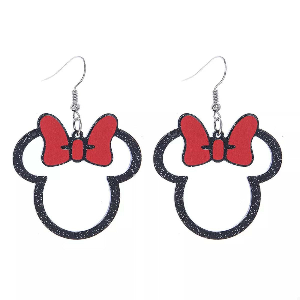 Mickey Mouse Bow Drop Earrings - Trendsi - Flyclothing LLC