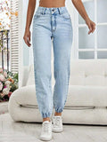 High Waist Jeans with Pockets - Trendsi - Flyclothing LLC
