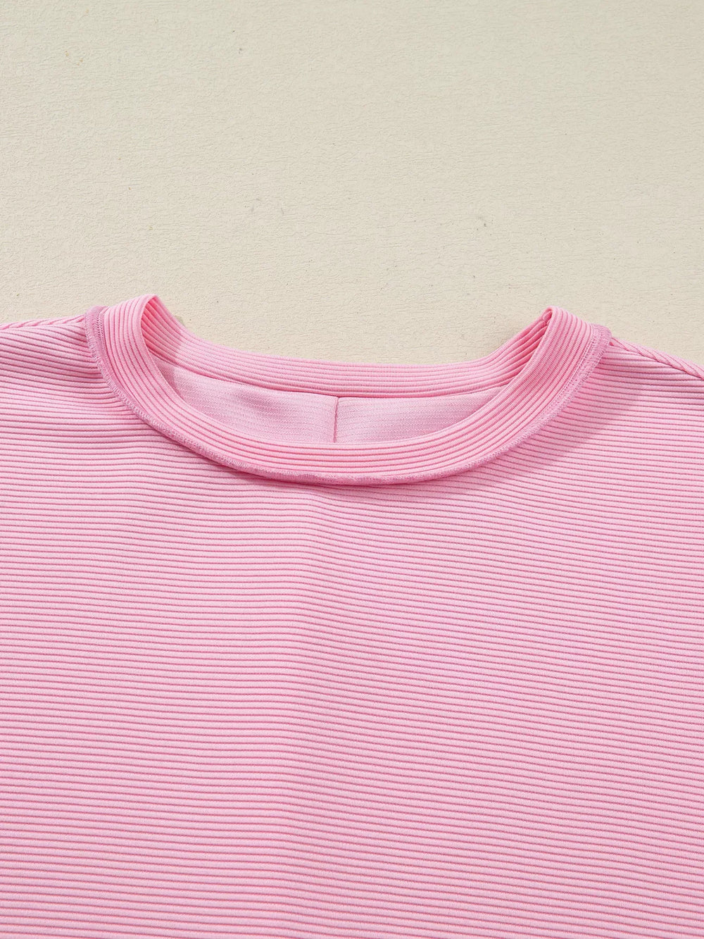 Horizontal Ribbed Exposed Seam Detail Drop Shoulder Baggy Pullover - Trendsi - Flyclothing LLC